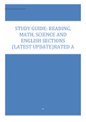STUDY GUIDE: READING, MATH, SCIENCE AND ENGLISH SECTIONS (LATEST UPDATE)RATED A
