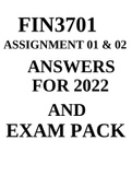 FIN3701 LATEST Notes, Memos and Assignment 1 and 2 (Answers) 2022