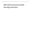 NSG 420 Community Health Nursing Final ExamStraighterline 2020