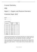 AQA A LEVEL CHEMISTRY PREDICTED PAPER 2_ORGANIC AND PHYSCAL 2022