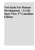 Test bank For Human Development – A Life Span View 3rd Canadian Edition