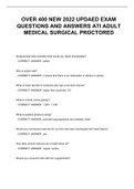 OVER 400 NEW 2022 UPDATED EXAM QUESTIONS AND ANSWERS ATI ADULT MEDICAL SURGICAL PROCTORED