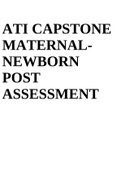 ATI CAPSTONE MATERNAL NEWBORN POST ASSESSMENT