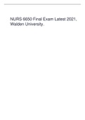 NURS 6650 Final Exam Latest 2021, Walden University..