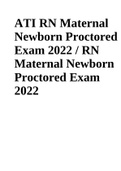 ATI RN Maternal Newborn Proctored Exam 2022 / RN Maternal Newborn Proctored Exam 2022