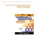 Leadership Roles and Management Functions in Nursing 10th Edition Marquis Huston Test Bank(ALL CHAPTERS )