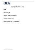 GCE Chemistry A H032&sol;02&colon; Depth in chemistry Advanced Subsidiary GCE Mark Scheme for Autumn 2021