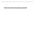 Exam (elaborations) BCAT T 2022 Q And ANS 