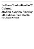 LeMone/Burke/Bauldoff/Gubrud,  Medical-Surgical Nursing 6th Edition Test Bank.