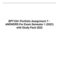 BPT1501 Portfolio Assignment 7 - ANSWERS For Exam Semester 1 (2022) with Study Pack 2022