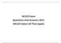 NCLEX Exam Questions And Answers 2021(NCLEX Select All That Apply)