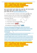 NURS 4025 HESI Critical Care Comprehensive Exam 1 QUESTIONS AND ANSWERS 100&percnt;CORRECT&sol;VERIFIED GUARANTEED SUCCESS LATEST UPDATE 2022