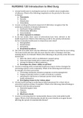 Exam (elaborations) NURSING 120 Introduction to Med Surg (NURSING120) 