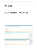 INF2603 ASSIGNMENT 7 ANSWERS 2022