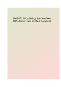 BIOD171 Microbiology Lab Notebook. 100% Correct And Verified Document.