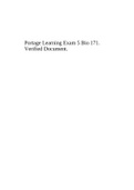 Portage Learning Exam 5 Bio 171. Verified Document.