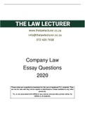 COMPANY LAW QUESTION PACK - ALL POSSIBLE QUESTIONS CONFIRMED DISTINCTION 