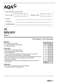AQA AS BIOLOGY Paper 1 QP 2021