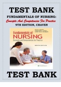 FUNDAMENTALS OF NURSING: CONCEPTS AND COMPETENCIES FOR PRACTICE 9TH EDITION TEST BANK CRAVEN ISBN-9781975120429
