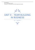 2022 Distinction : Unit 9 - Team Building in Business Assignment 2