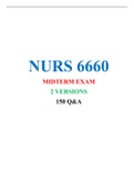 NURS 6660 MIDTERM EXAM (2 VERSIONS)/ NURS6660 MIDTERM EXAM (2 VERSIONS):LATEST