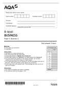 Aqa alevel business paper 1 question paper 2021