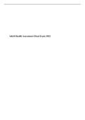 Exam (elaborations) Adult Health Assessment Fin2022 