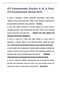 ATI Fundamentals Practice A&comma; B&comma; & Final&comma; ATI Fundamentals Review 2019
