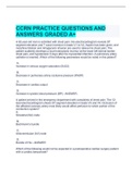 CCRN PRACTICE QUESTIONS AND ANSWERS GRADED A&plus;