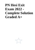 PN HESI EXIT Exam 2022 - Complete Solution Graded A&plus;
