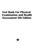 Test Bank For Physical Examination and Health Assessment 8th Edition