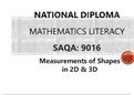 Measurements of Shapes  in 2D & 3D