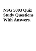 NSG 5003 Quiz Study Questions With Answers.