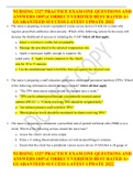 NURSING 1327 PRACTICE EXAM ONE QUESTIONS AND ANSWERS 100&percnt;CORRECT&sol;VERIFIED BEST RATED A&plus; GUARANTEED SUCCESS LATEST UPDATE 2022 