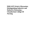 PHIL347N Week 4 Discussion: Distinguishing Inductive and Deductive Reasoning – Chamberlain College Of Nursing.
