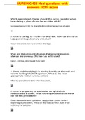 NURSING 405 Hesi questions  with answers 100&percnt; score