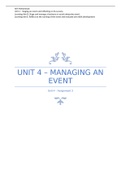 2022 Distinction : Unit 4 - Managing an event Assignment 3