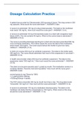 Dosage Calculation Practice 2022