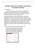 BTEC APPLIED SCIENCE: Unit 2A Titration and Colorimetry
