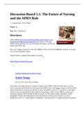 NURS 603 Discussion Board 5.1: The Future of Nursing  and the APRN Role