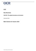 OCR GCE New Business H431/03: The global business environment Advanced GCE Mark Scheme for Autumn 2021