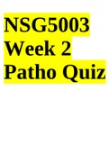 NSG 5003: Week 1 Quiz (Study Questions With Answers) | NSG5003 Week 2 Patho Quiz | NSG 5003 Midterm Exam.