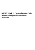 NR509 Week 2: Comprehension Quiz Advanced Physical Assessment Williams