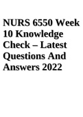 NURS 6550 Week 10 Knowledge Check – Latest Questions And Answers 2022