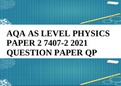 AQA AS LEVEL PHYSICS PAPER 2 7407-2 2021 QUESTION PAPER QP