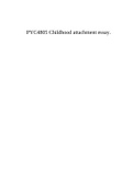 PYC4805 Childhood attachment essay.