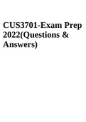 CUS3701-Exam Prep 2022(Questions & Answers)