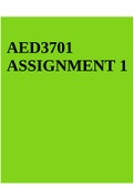 AED3701 ASSIGNMENT 1 