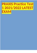 PRAXIS Practice Test 1 2021/2022 LATEST EXAM