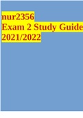 nur2356 Exam 2 Study Guide 2021/2022